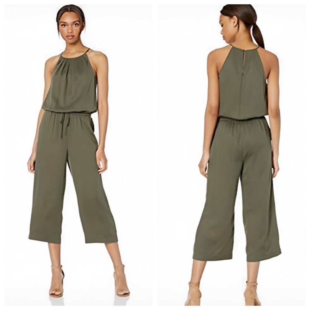 Daily Ritual Women's Tencel Halter Cropped Jumpsuit 2 Green
